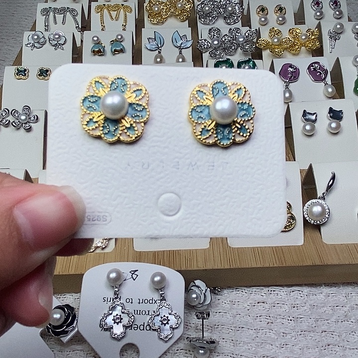 淡水珍珠耳饰银S925镶嵌