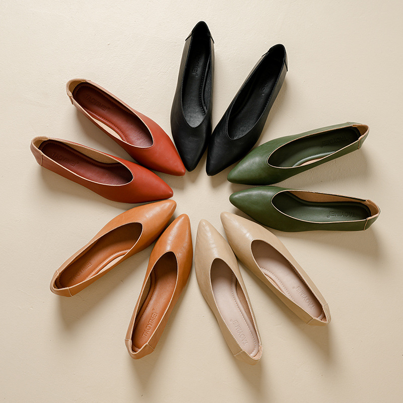 真皮复古百搭妈妈鞋2025夏季新款瓢鞋浅口中跟奶奶鞋休闲通勤单鞋