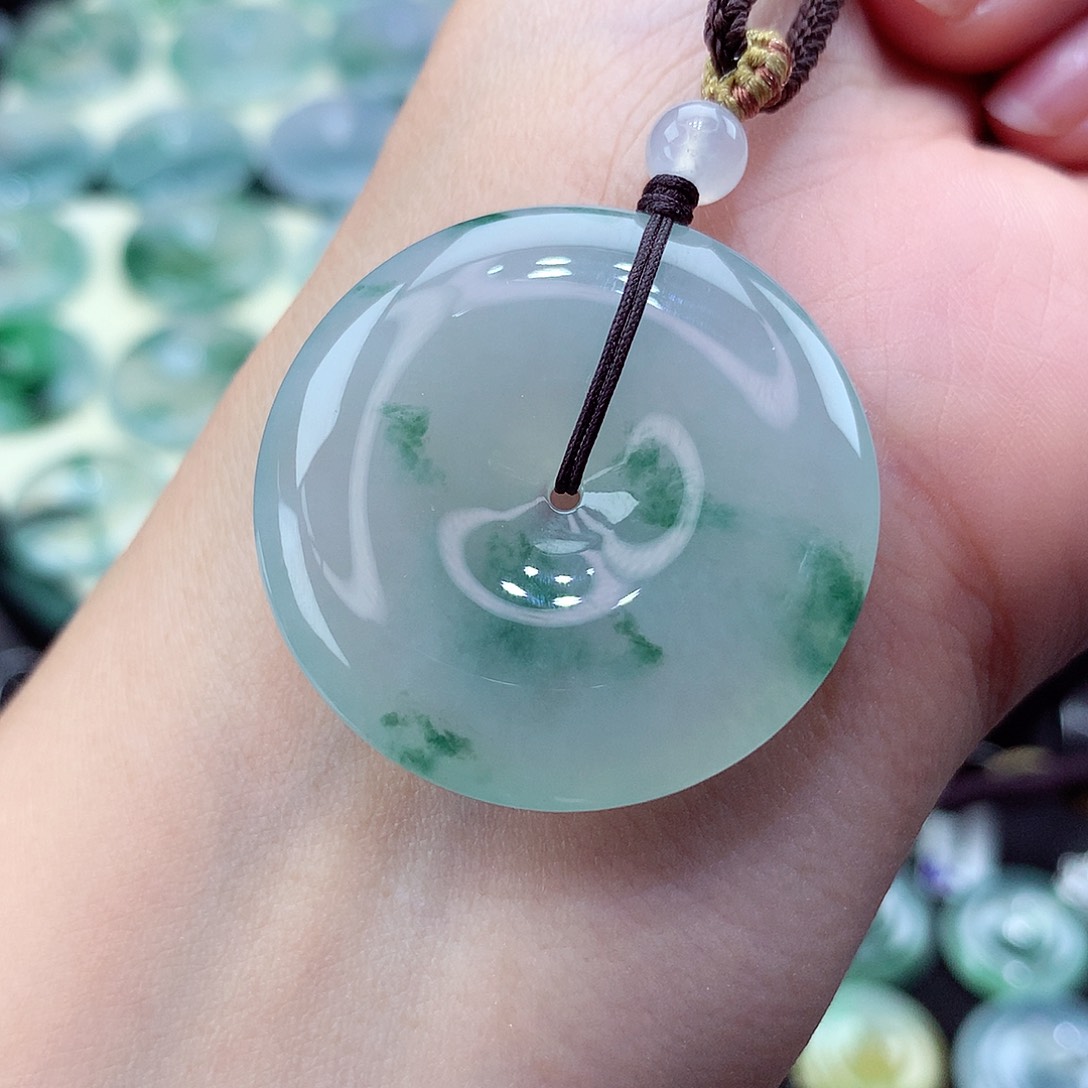 翡翠未镶嵌颈饰编号93尺寸34.9-6.4