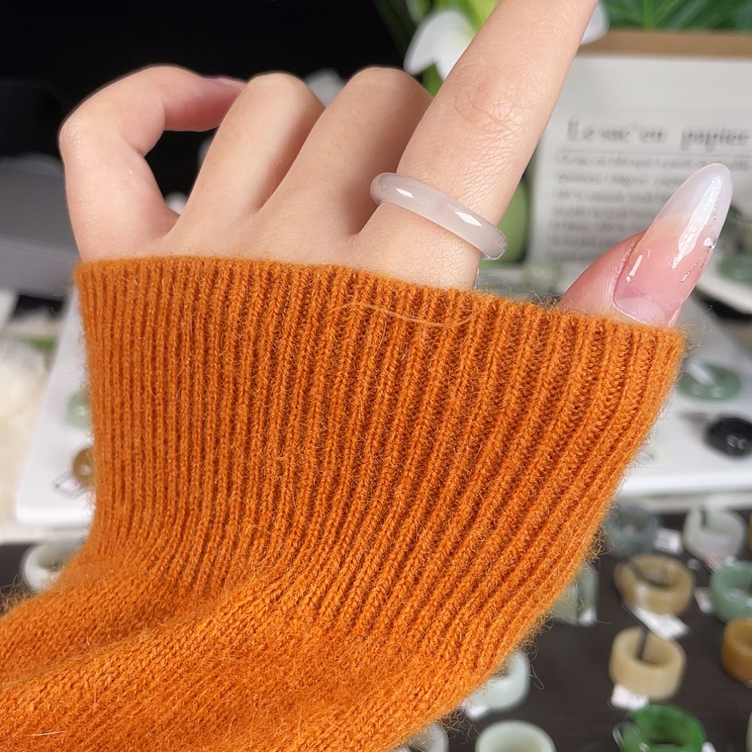 和田玉未镶嵌戒指h14白月光细条17.6有包容不