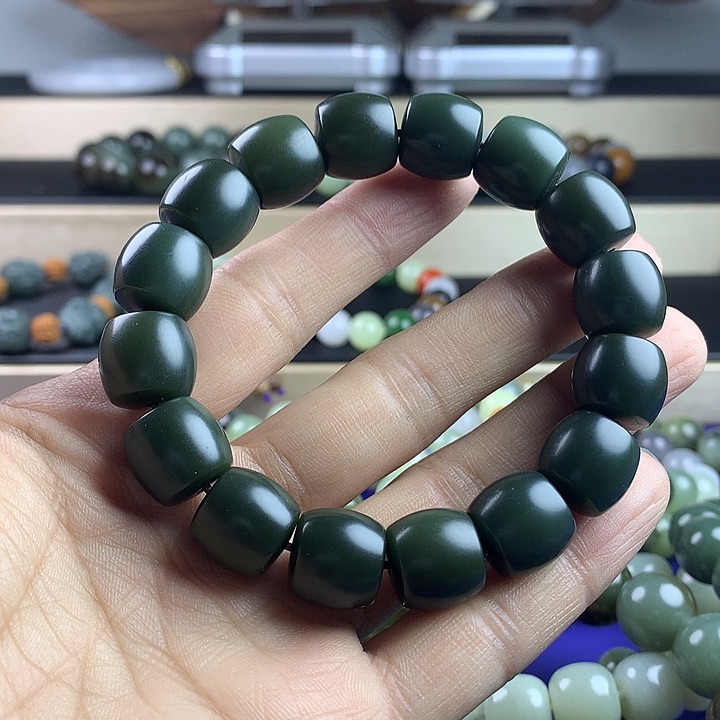 和田玉手串未镶嵌油****新