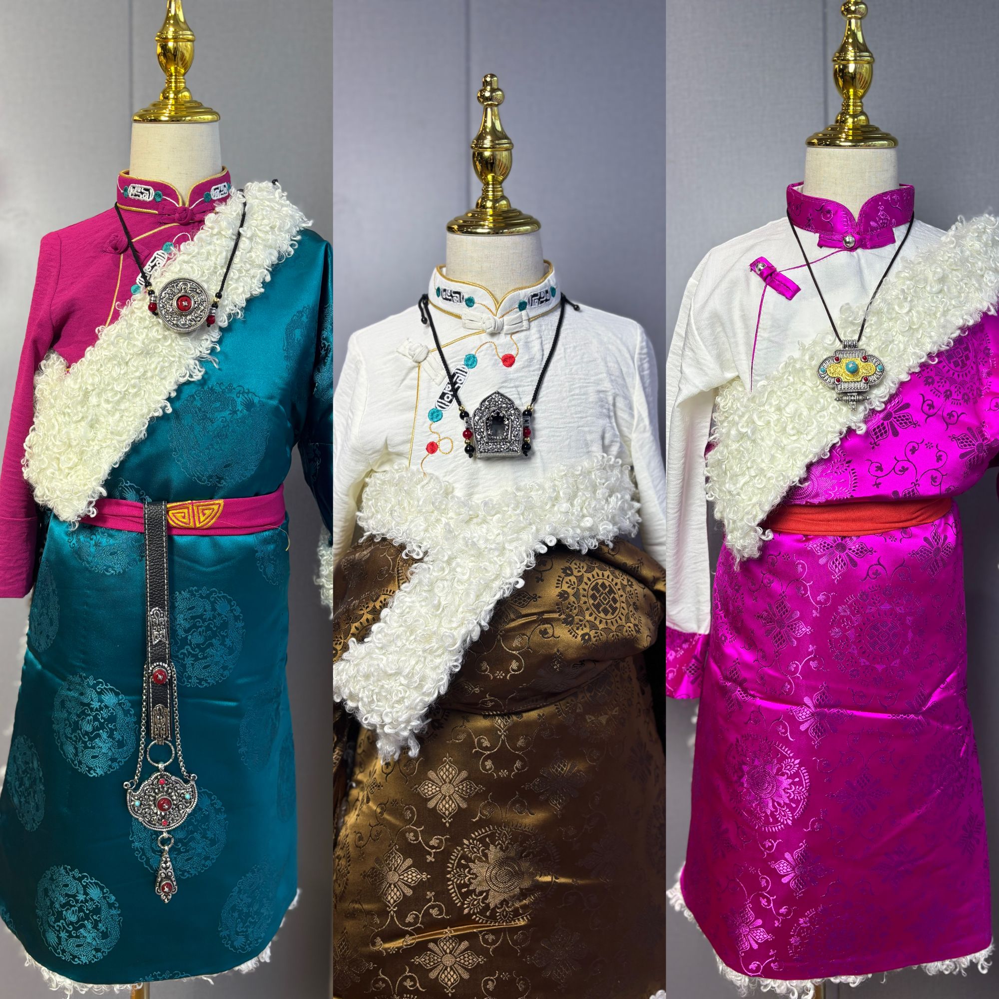 儿童人造毛藏袍民族风藏式女士网红时尚