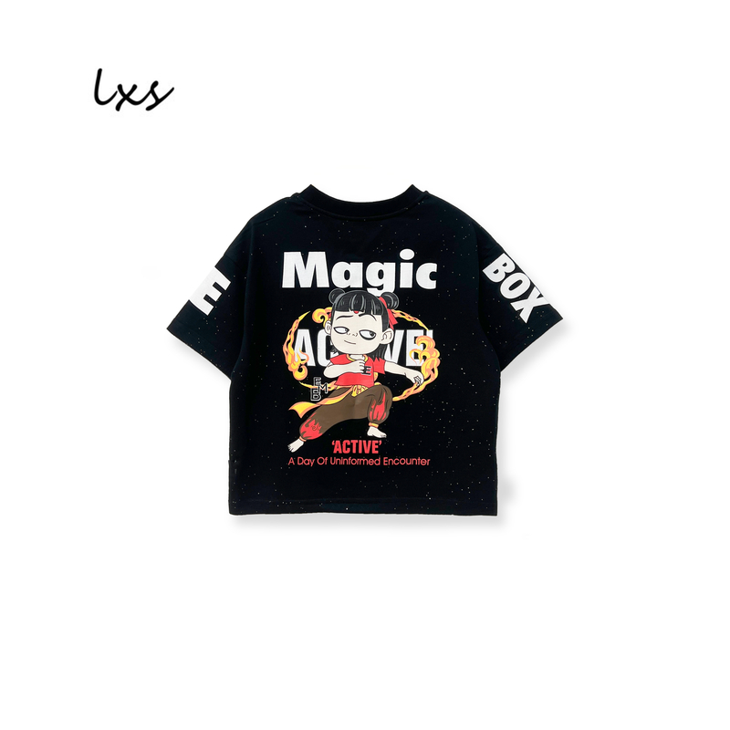 童装哪吒衣服夏季纯棉男童韩版动漫百搭时尚儿童短袖C88991