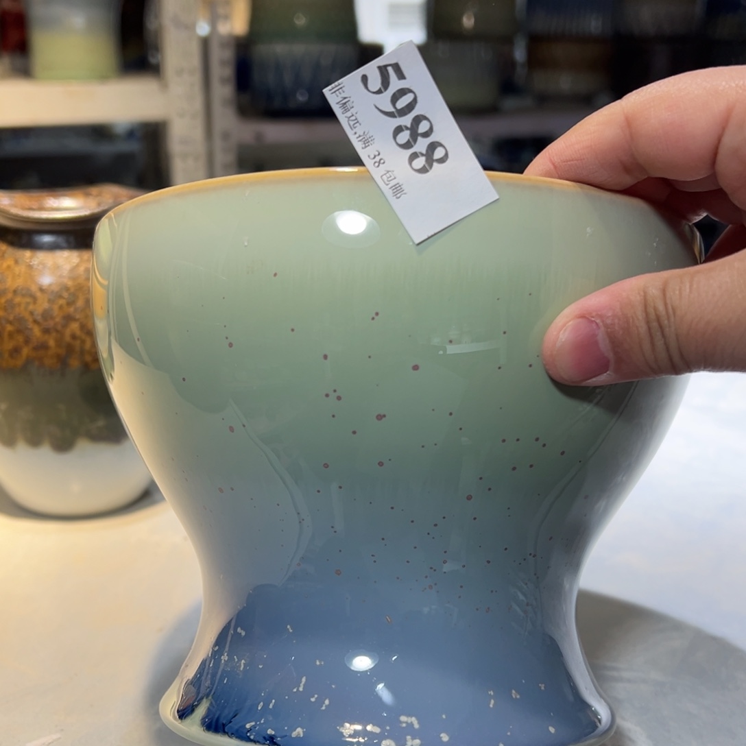 陶瓷口15高14 景德镇手工花盆