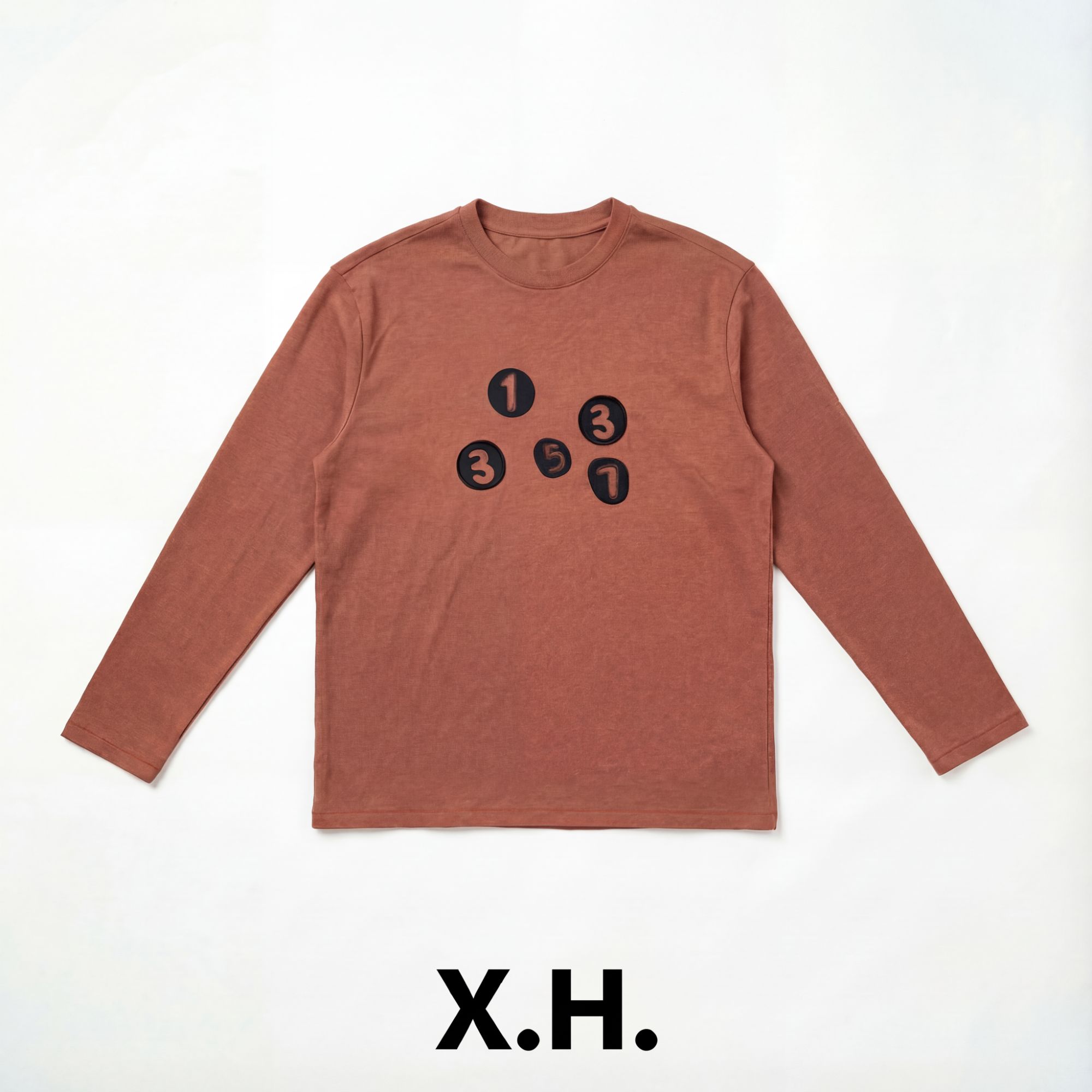 【刘小黑】1357无意义数字装饰圆领长袖T恤