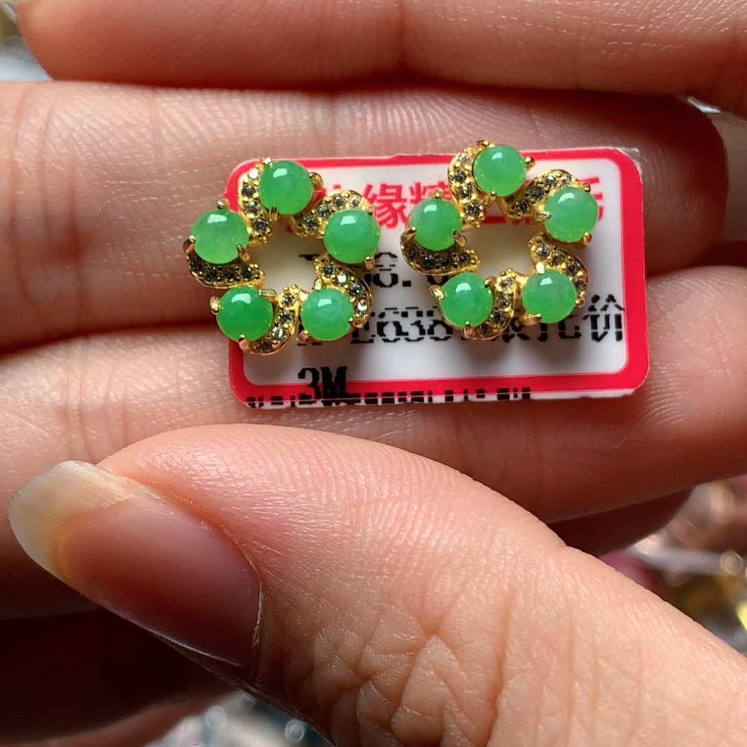 翡翠戒指银S925镶嵌天然翡翠手链