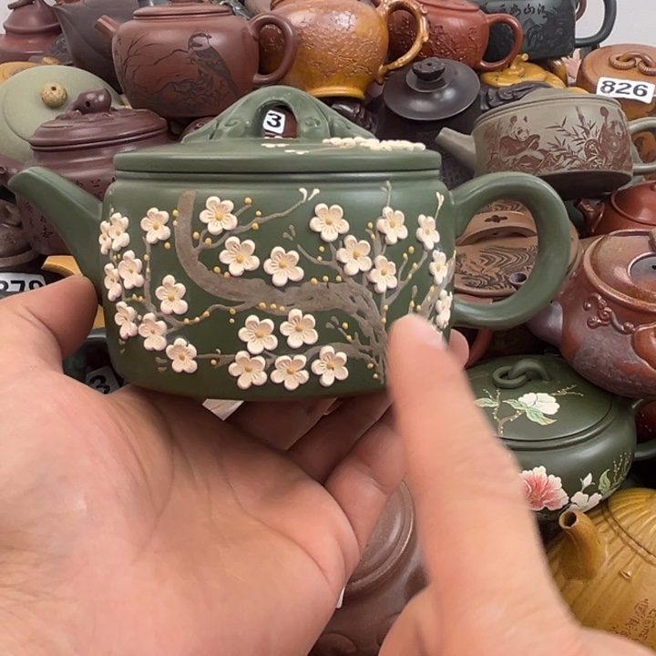 紫砂茶壶紫砂把手铁质