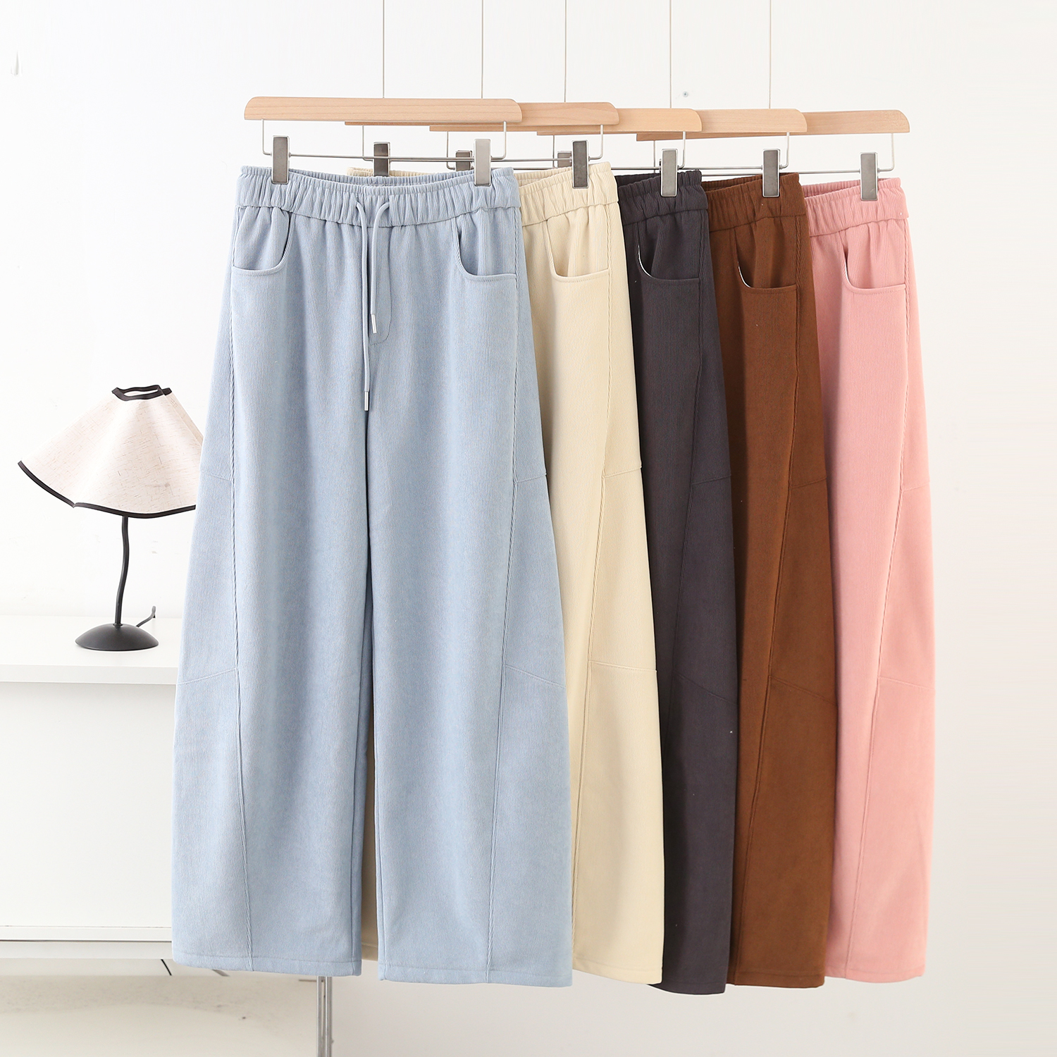 心予家-【灯芯绒】韩系百搭灯芯绒弯刀裤女休闲裤MH5561