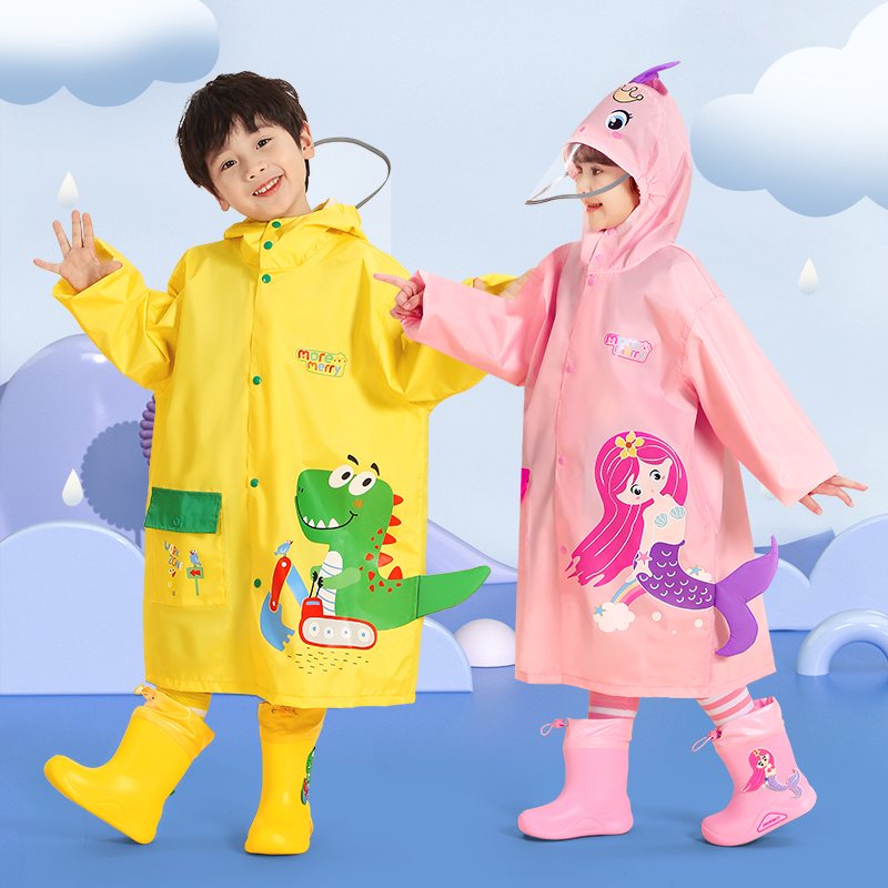 【加厚牛津布更耐穿】立体卡通儿童雨衣带隐藏式大书包位1210/1211