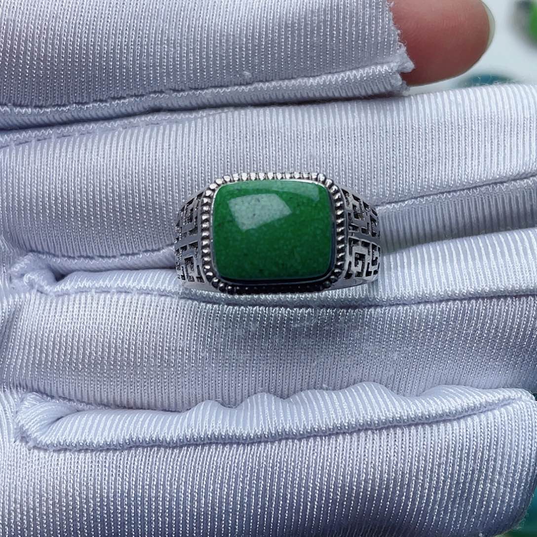 绿松石银S925镶嵌绿松石