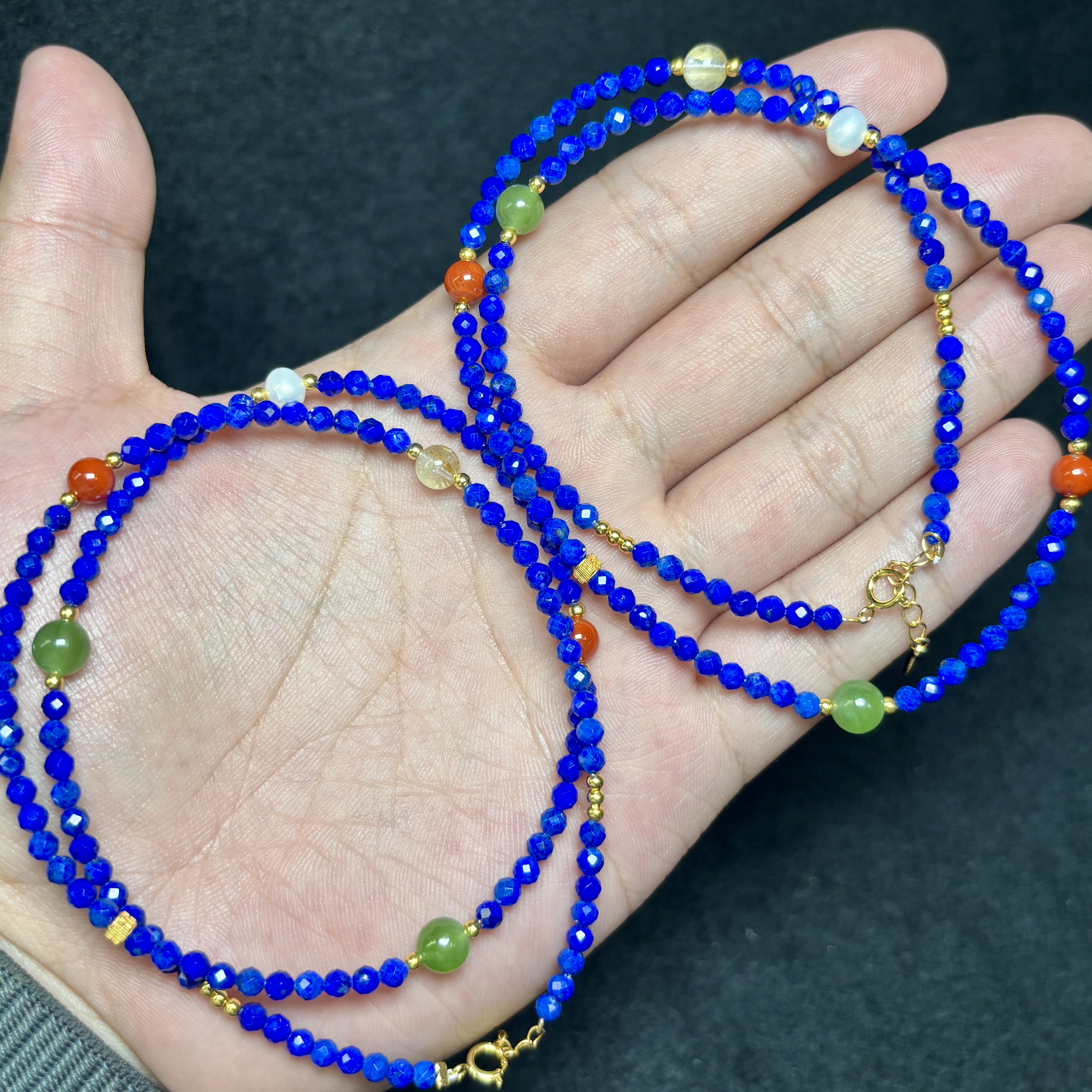 【云上好物】DS85395-S925银青金石项链-多样性发一件--2.5mm（甄选）