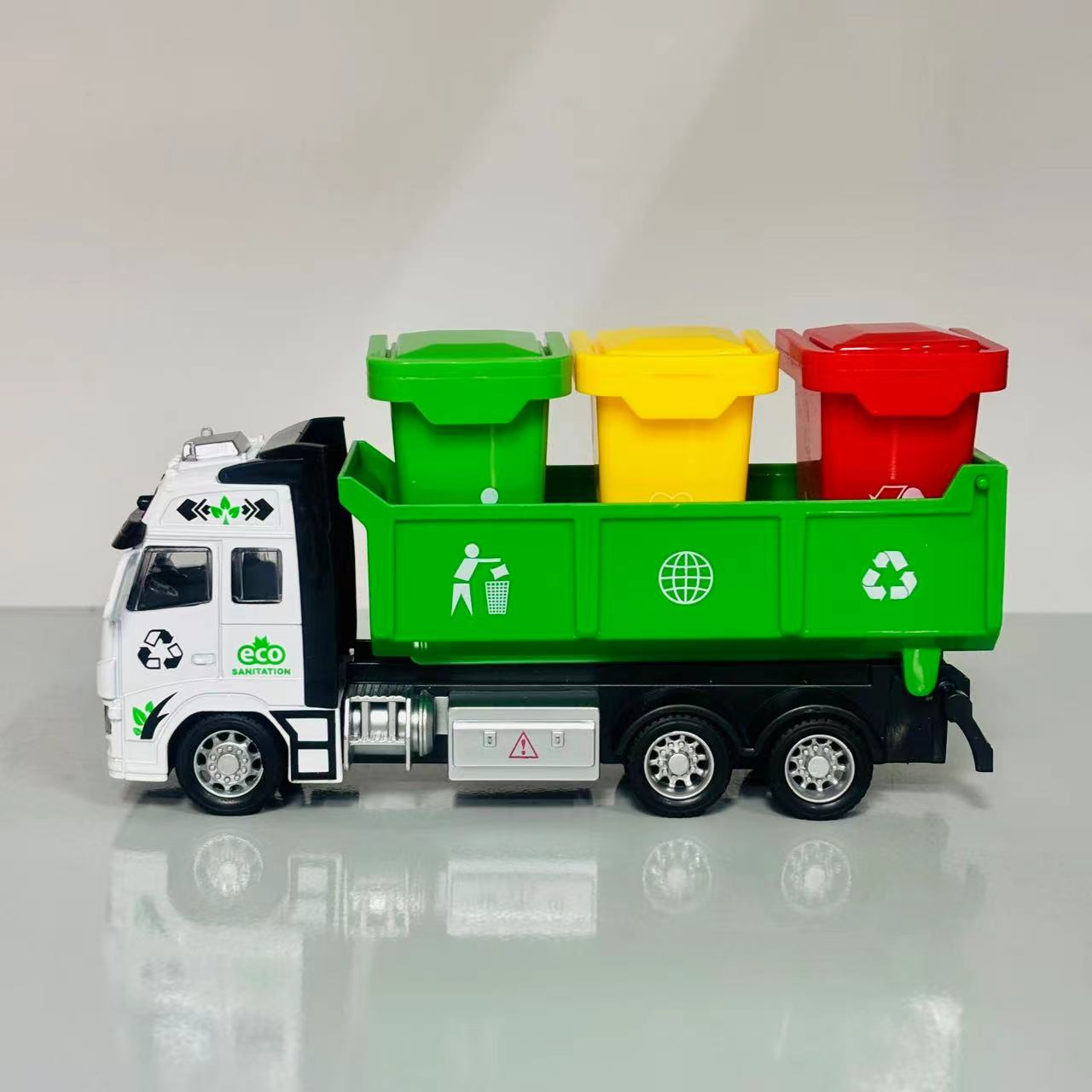 大号合金声光环卫模回力车