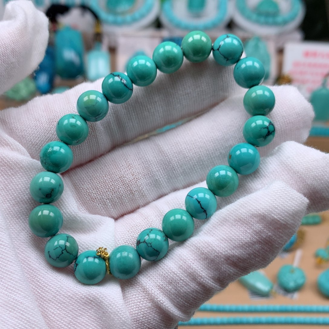 未镶嵌绿松石珠宝奇石8.6mm