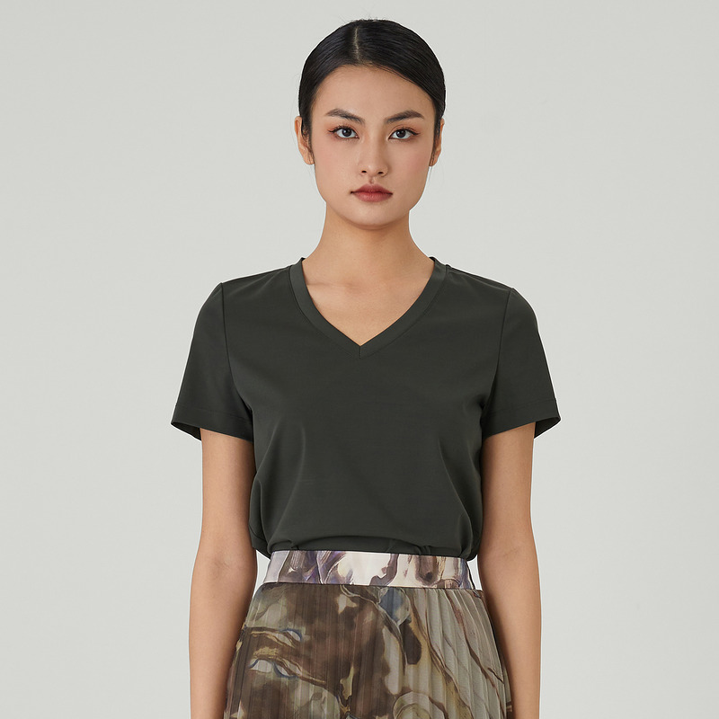 【小花】莱芙艾迪儿时尚休闲短袖T恤1D2T21042