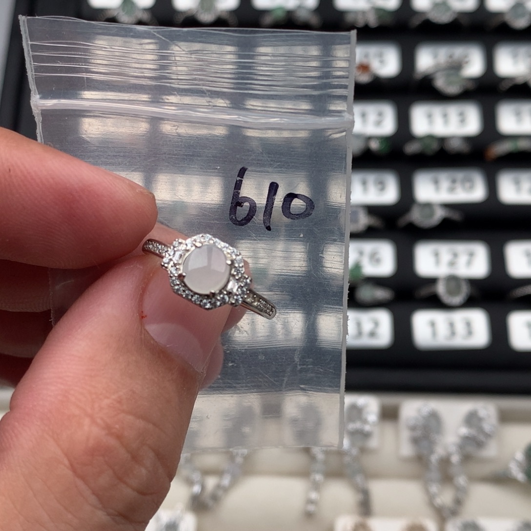 翡翠银S925镶嵌戒圈610