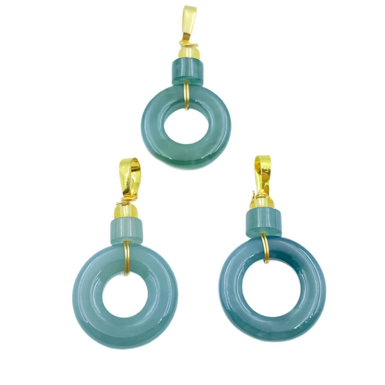 翡翠高冰甜甜圈吊坠F898（皮绳）多样性只发一件