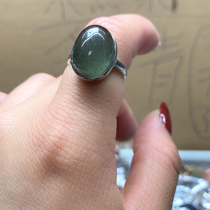 水晶水晶戒指银S925镶嵌