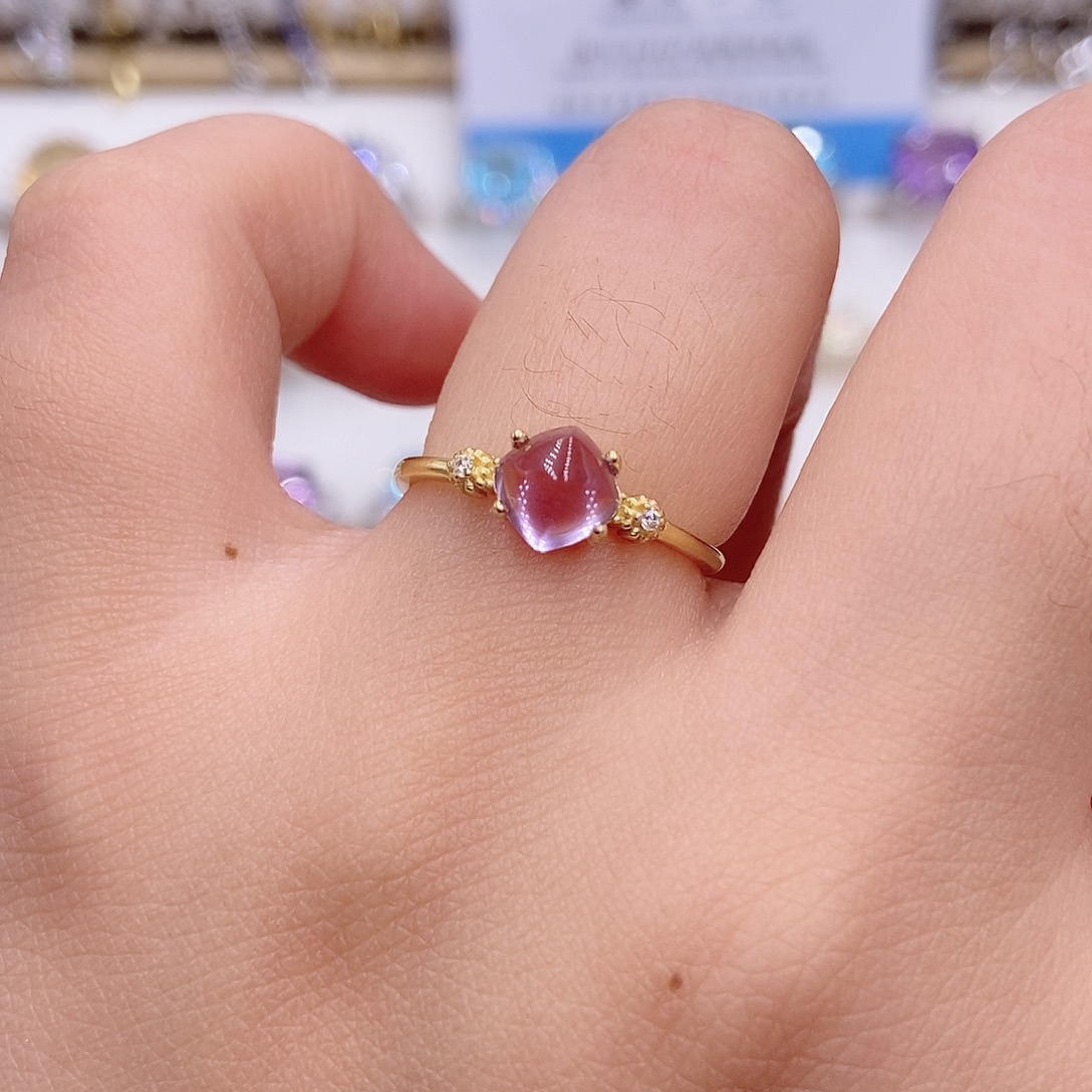 紫晶戒指银S925镶嵌