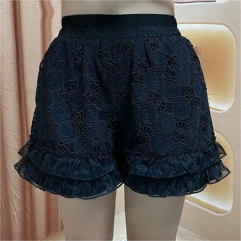 2025年短裤防走光镂空刺绣蕾丝百搭显瘦工装短裤98737可外穿