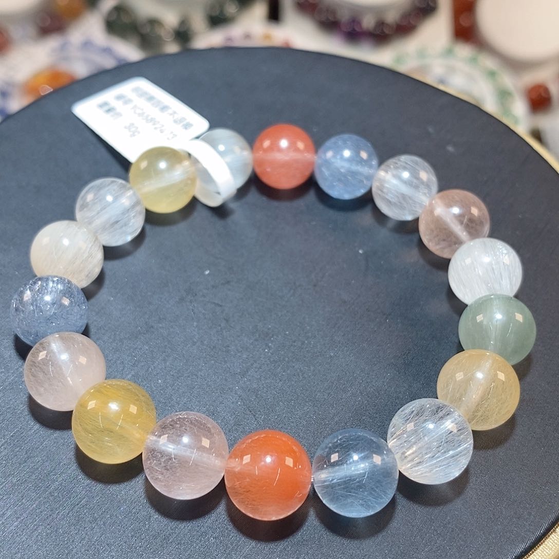 水晶手链未镶嵌F彩兔毛10.7