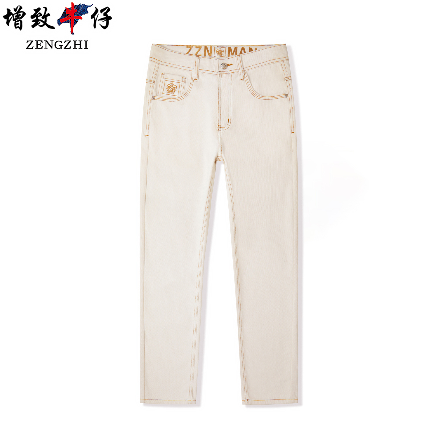 沙漠白金【三防穿不脏面料】应季新款合体小直筒男士牛仔裤208#