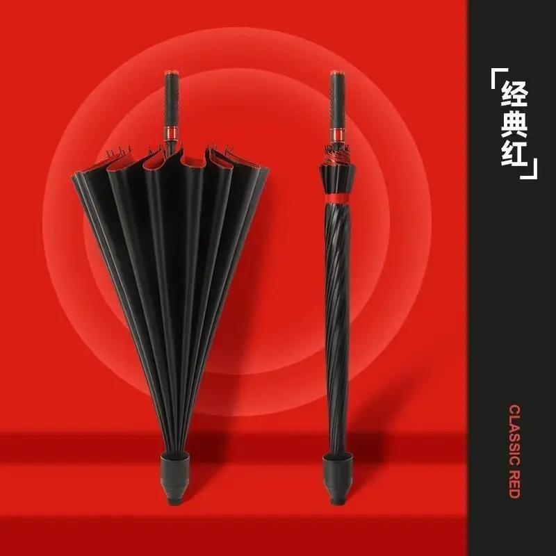 三人男士专用女士防晒黑胶半自动高尔夫伞防风雨伞加固超大防水套