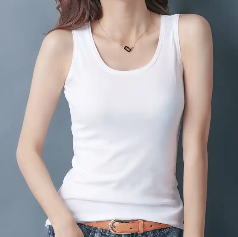 丝悦*纯色吊带背心胸垫上衣无钢圈无缝