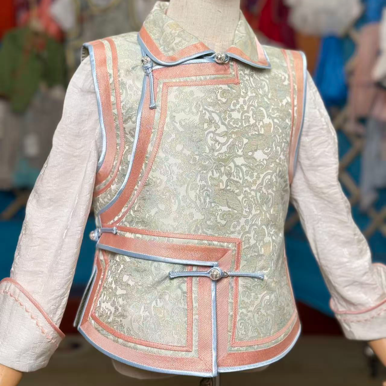 蒙古族女宝宝立领民族风马甲春秋冬季百搭时尚