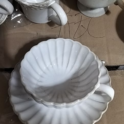 瓷片微瑕贝壳咖啡杯两套一组
