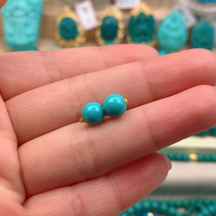 【闪购商品】绿松石配饰未镶嵌配饰7mm