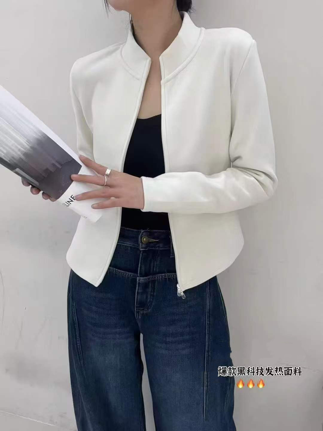 德绒小蛮腰修身显瘦立领双拉链长袖卫衣秋冬款加厚外套卫衣