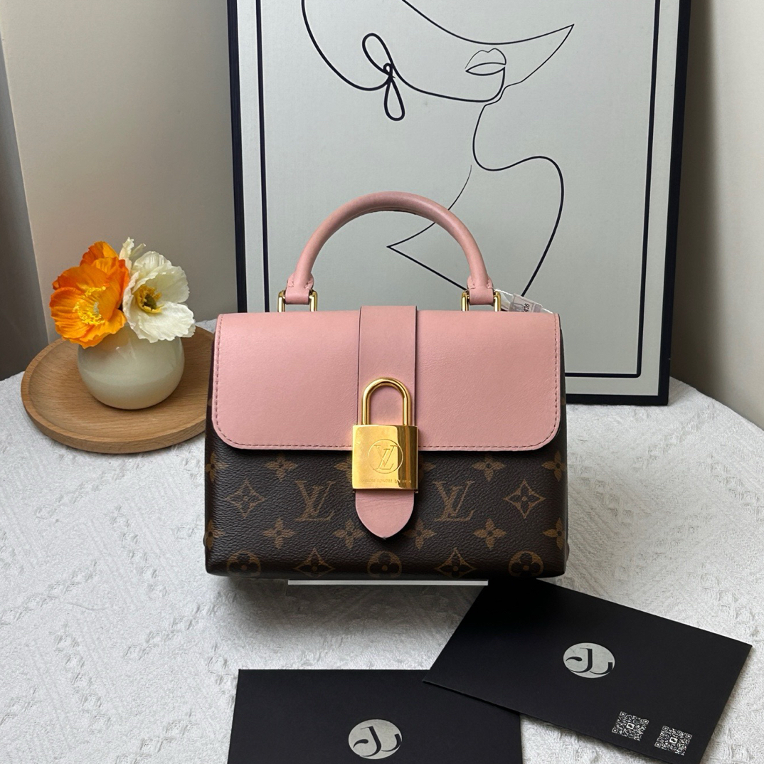 95新 LouisVuitton/路易威登 粉锁头 芯片款/JW7712