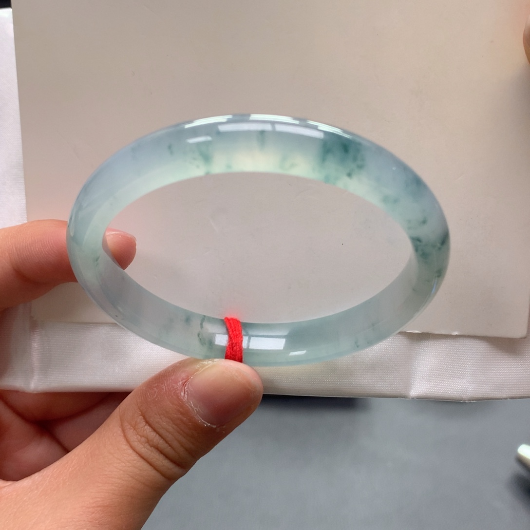 翡翠未镶嵌手镯34号51.5正刚子小苍蓝完美强推（小六品）