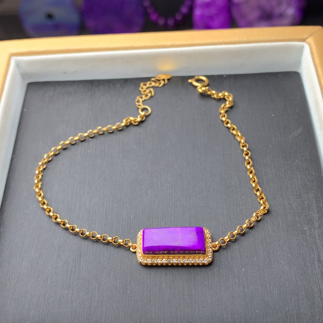 苏纪石（舒俱来）手链18K金镶嵌