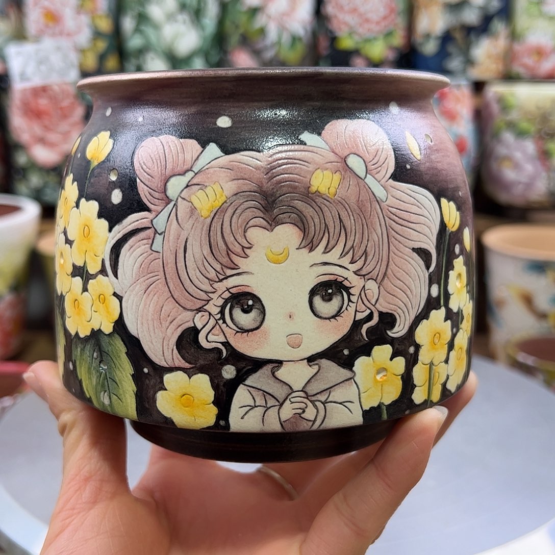 景德镇陶瓷花盆景德镇的花盆