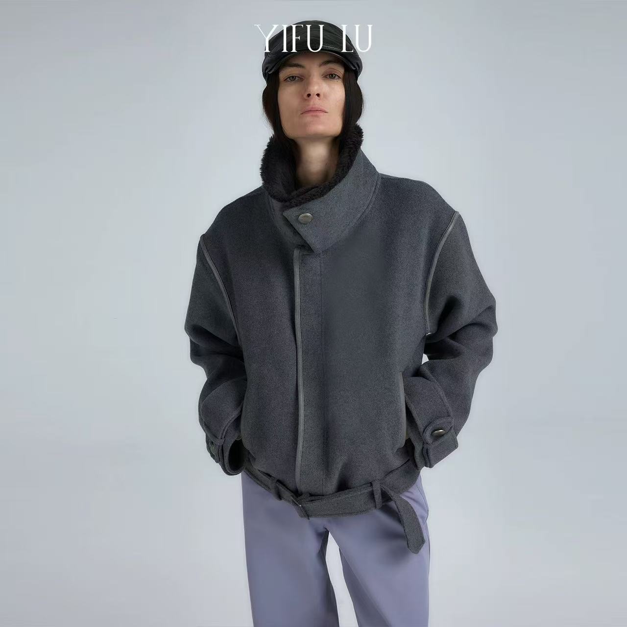 yifulu  25aw设计师品牌【output】双面呢立领短外套