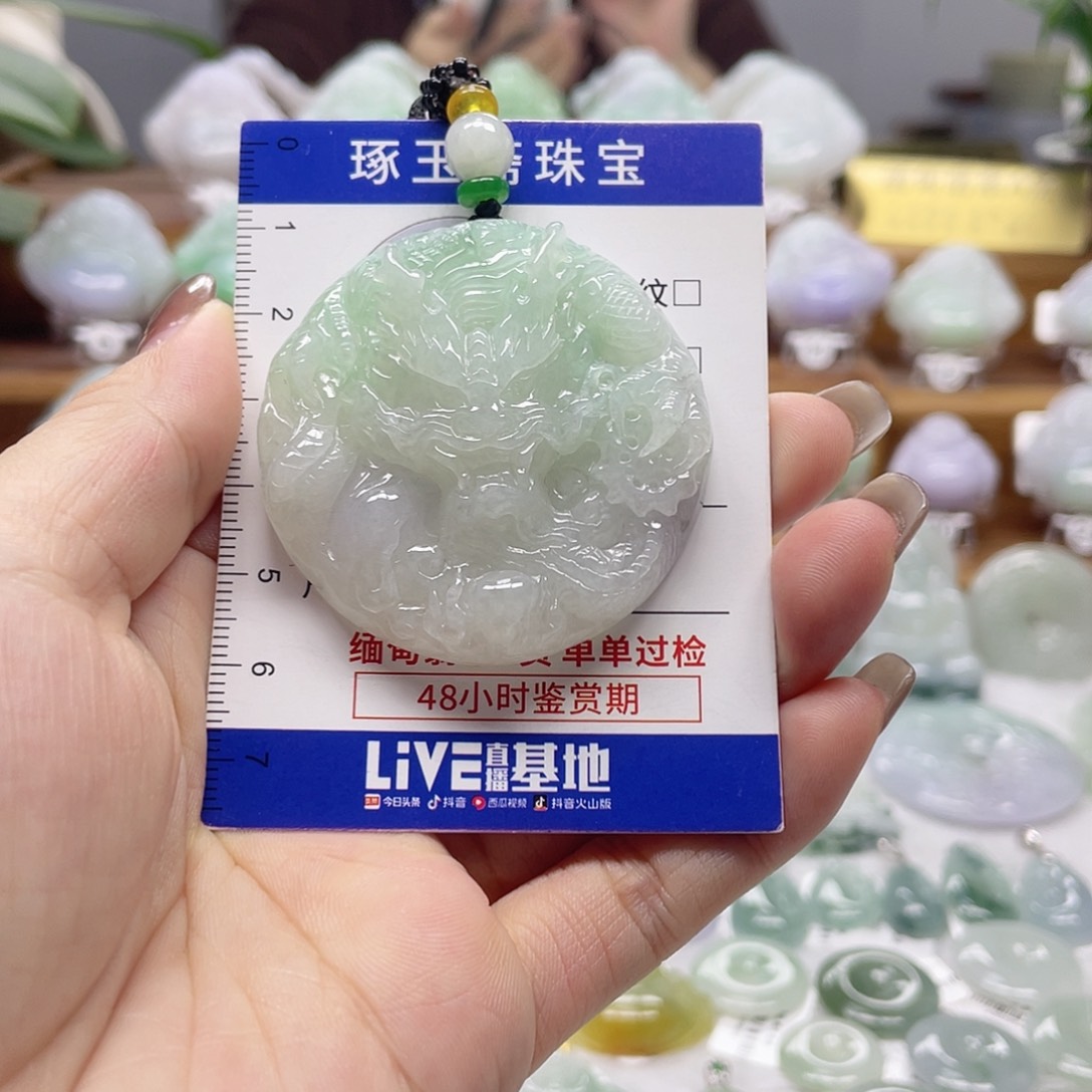 颈饰未镶嵌翡翠龙牌