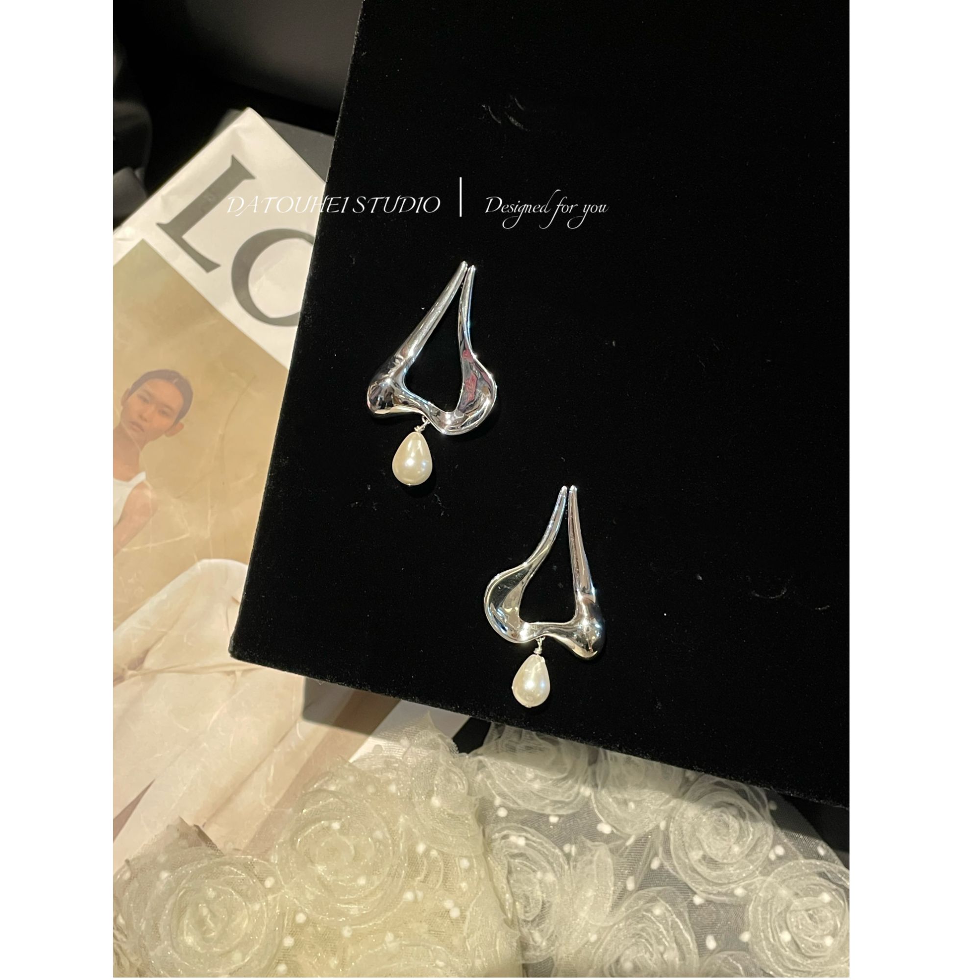 铜合金耳饰 【大头黑STUDIO】2025女镂空耳饰D225P09570