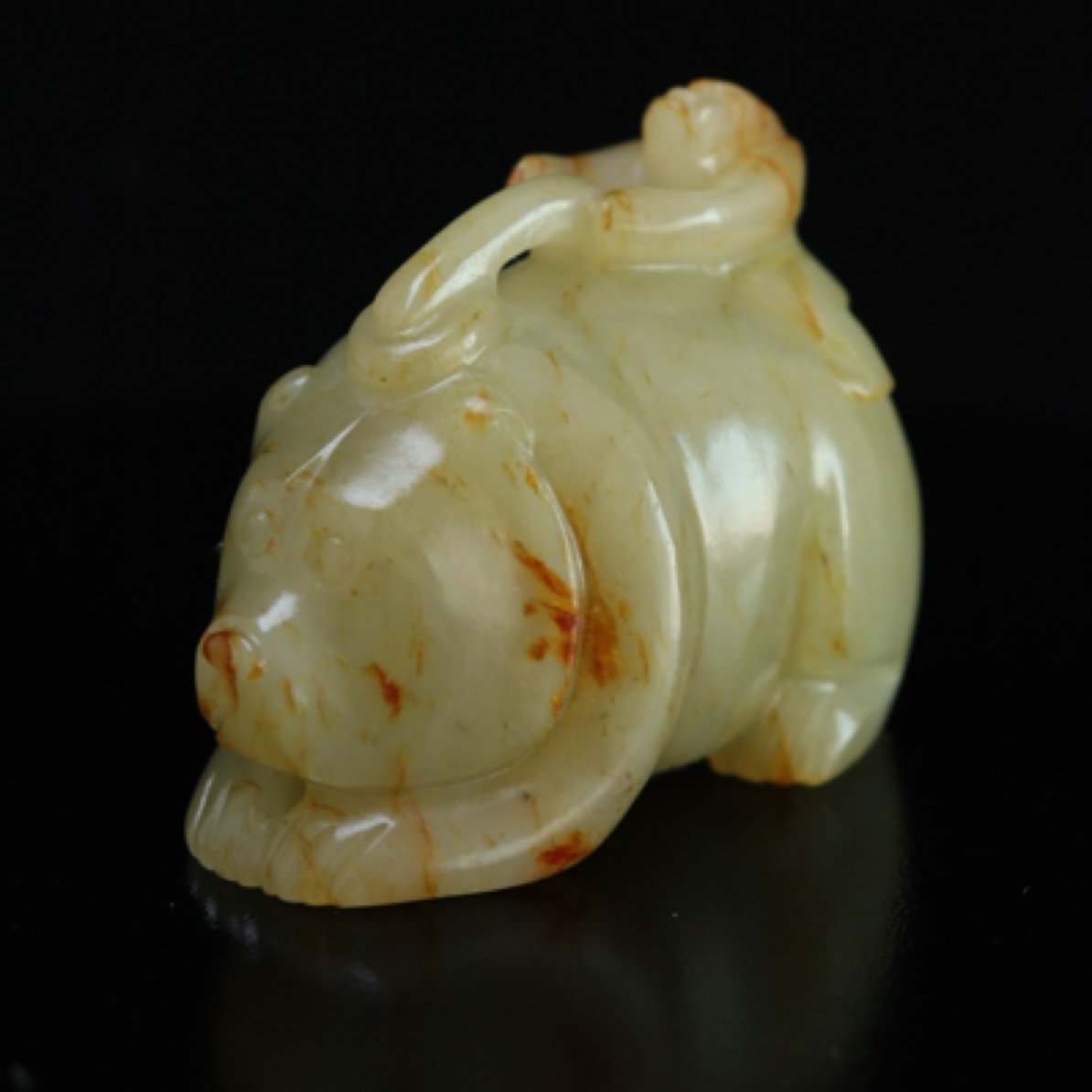 和田玉胡人驯兽精品手把可摆