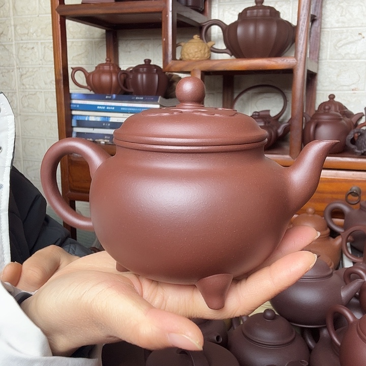 爱***爱紫砂茶壶大彬如意500cc底槽清精工半手工