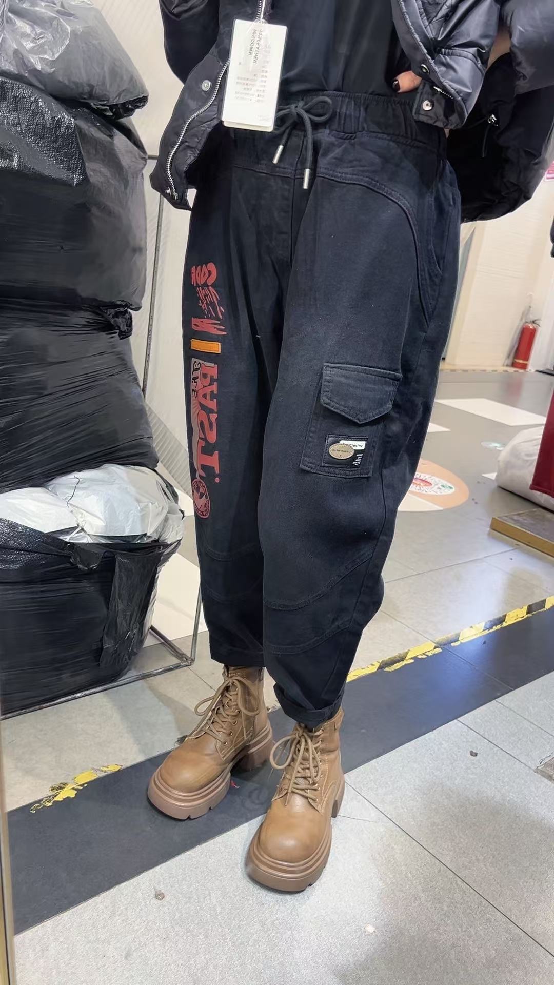 早春水洗牛仔小哈伦休闲潮裤