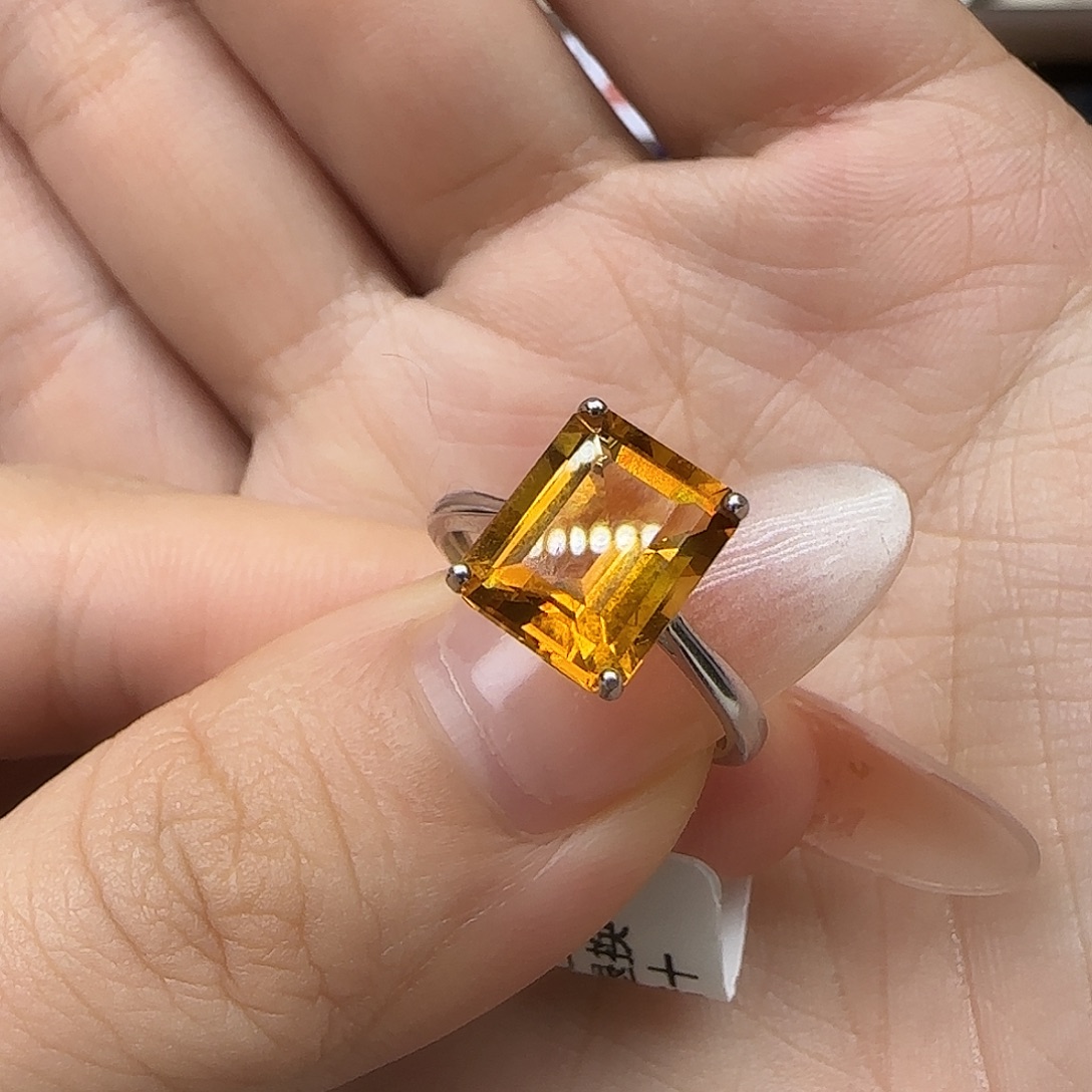 木***蕤珠宝半成品银S925镶嵌水晶G 巴西黄芬达色 