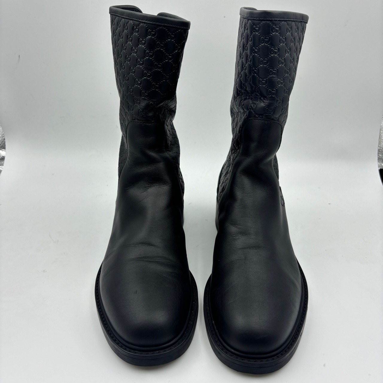 95新 GUCCI/古驰 37码/gucci暗纹满印牛皮短靴/无盒/95新