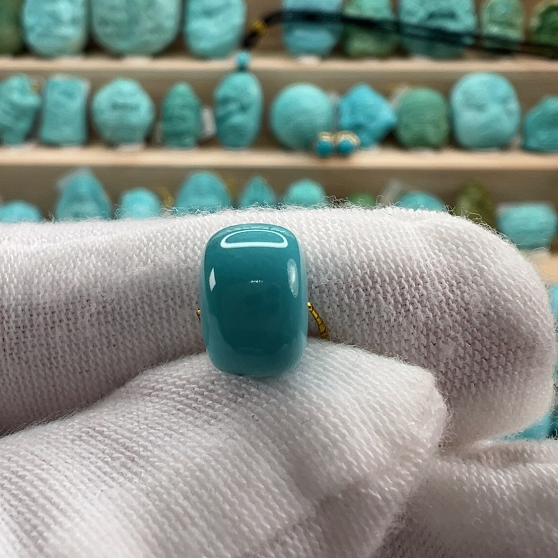 未镶嵌绿松石老型珠9x6.2mm