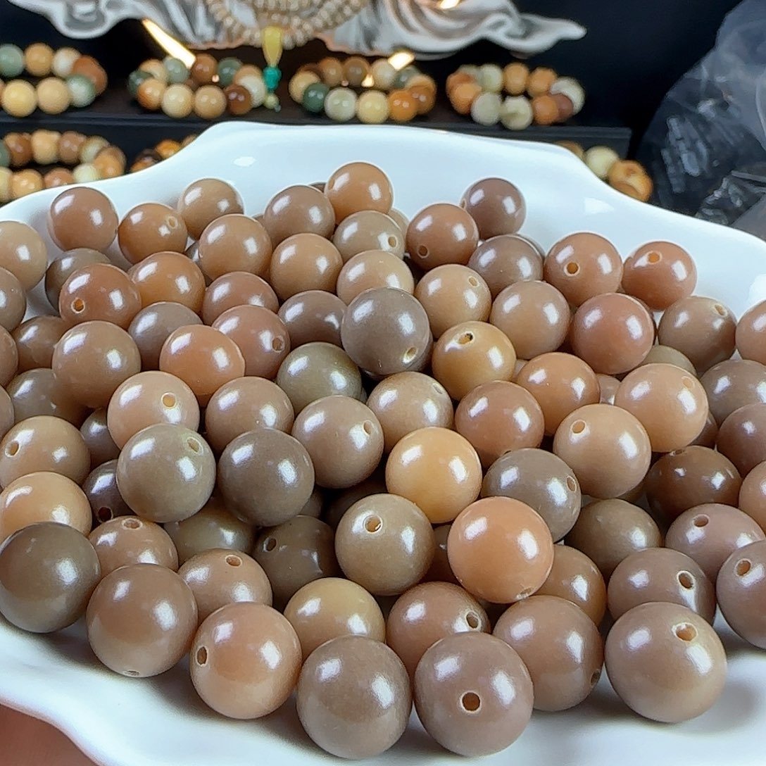 菩提根/象牙果手串卡12焦糖可可圆100颗卡牌➕100颗备珠
