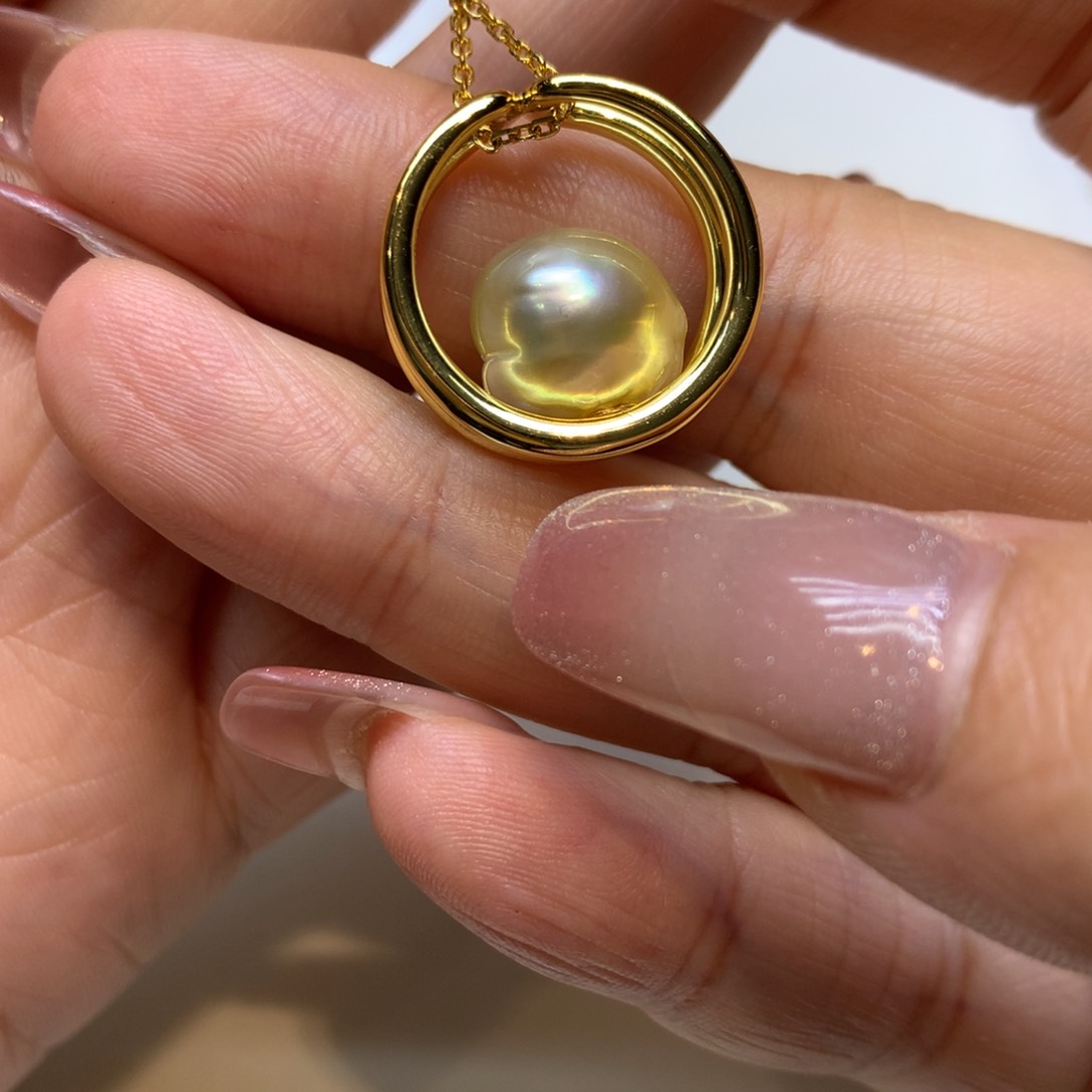 颈饰银S925镶嵌海水珍珠