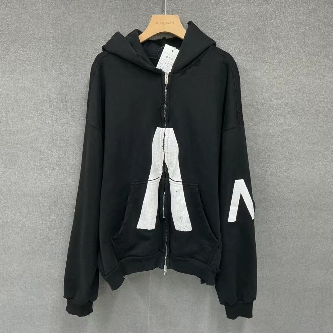 全新未使用 Balenciaga/巴黎世家 AppleMusic胶囊撕裂拉链卫衣s码