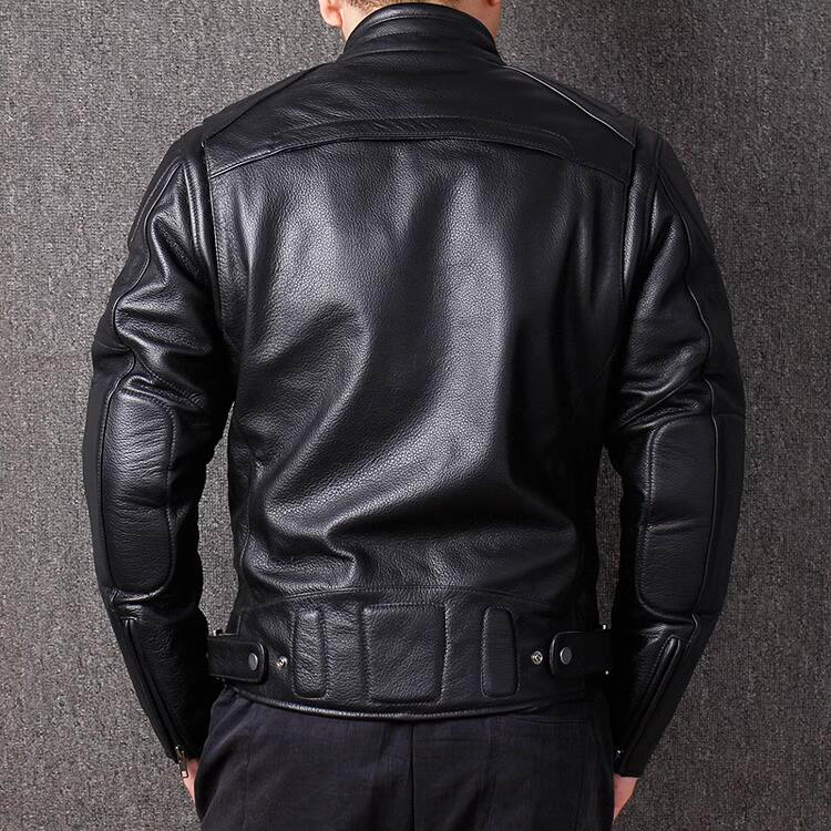 可脱卸内胆透气孔皮夹克机车服秋冬哈雷纯头层牛皮真皮皮衣男士