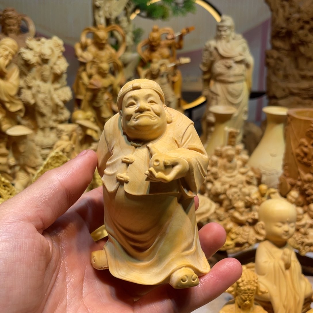 黄杨木黄杨木地主摆件