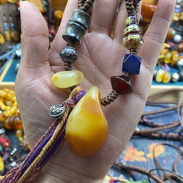 蜜蜡未镶嵌项链项链